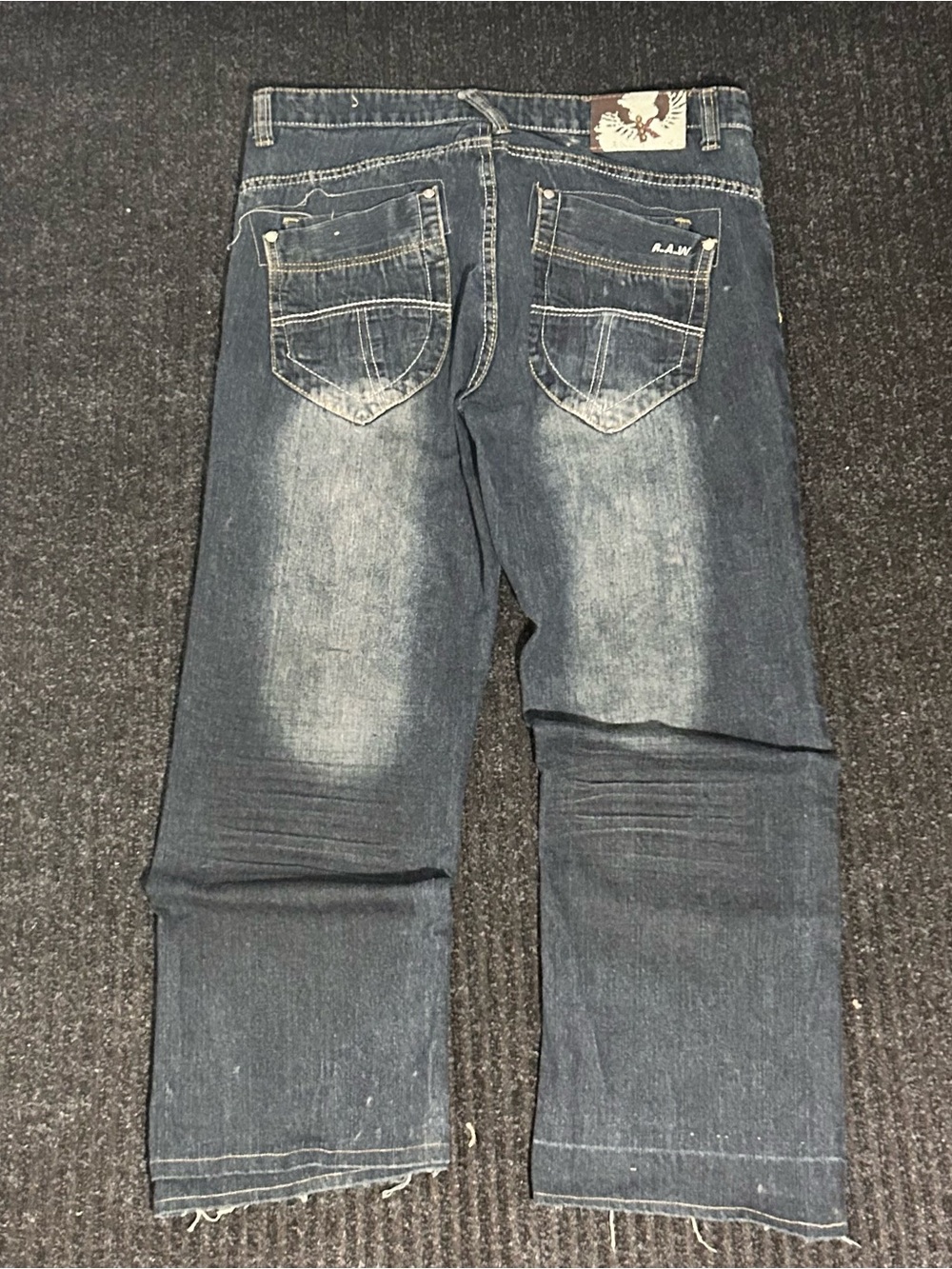 Raw Men's Faded Blue Relaxed Fit Jeans